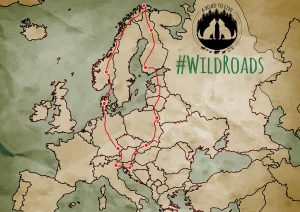 Mappa dell'europa stilizzata con il percorso di WildRoads